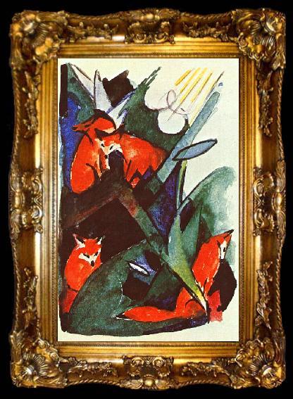 framed  Franz Marc Four Foxes, ta009-2